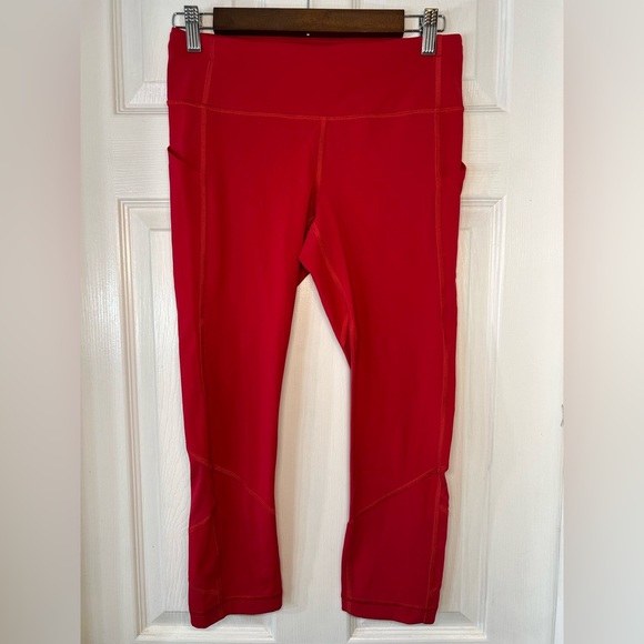 Lululemon Red Athletic Leggings 23” Size 6 - Picture 1 of 10